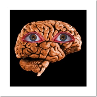 Brain with Eyes Posters and Art